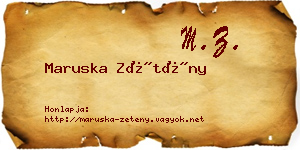 Maruska Zétény névjegykártya